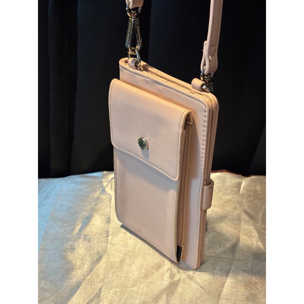 Steve Madden Blush Pink Crossbody Phone Wallet Bag Card Holder Adjustable Strap